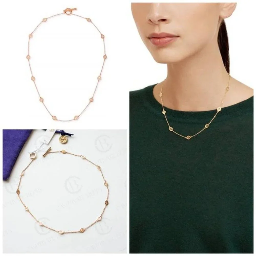 Tory Burch Mini Logo Gold Necklace - Picture 2 of 5